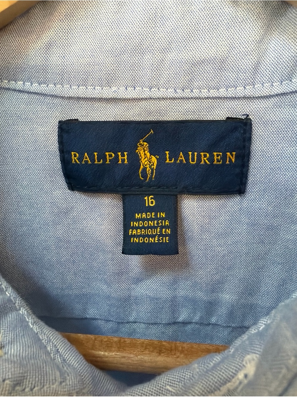 Polo Ralph Lauren Shirt Dress Girls 16 Blue Oxford Preppy Coastal Old Money - Picture 2 of 5